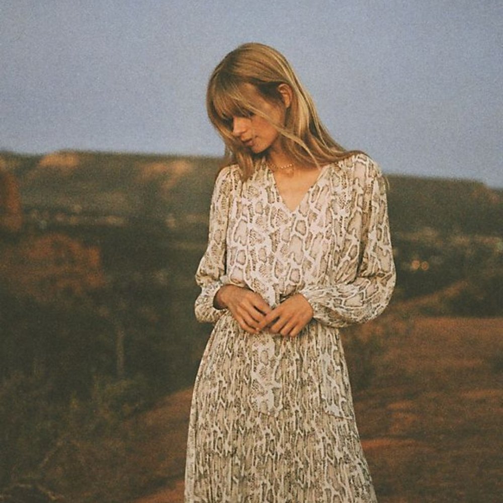 Current Air Olivia Snake Print Midi Dress